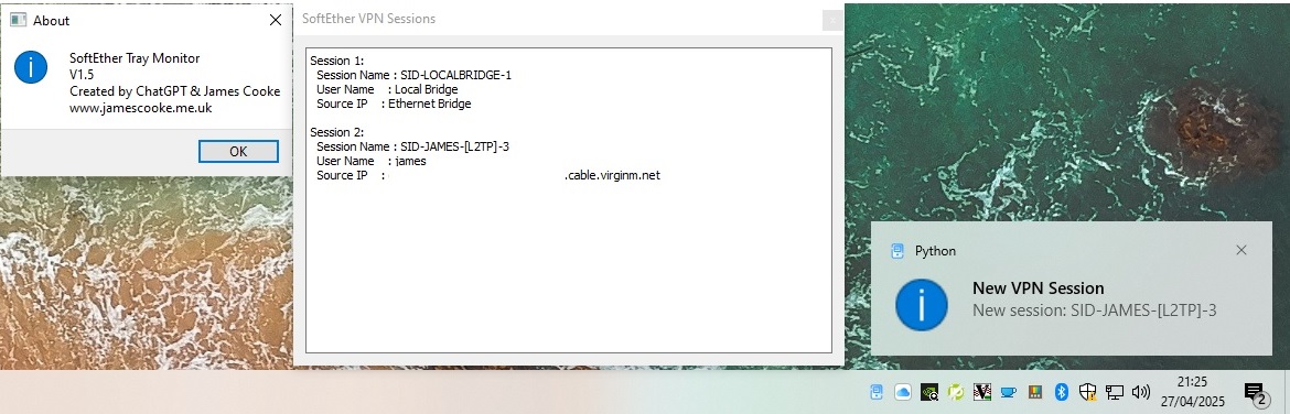 Systems Tray Python SoftEther Tray Monitor V1.5 in Python - The Jam Journal